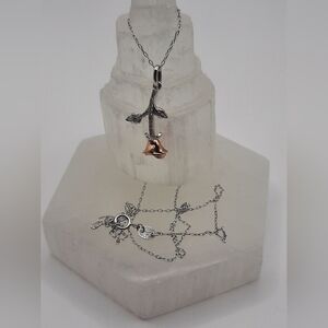 N3 Sterling Silver Rose Necklace- Charmed Aroma